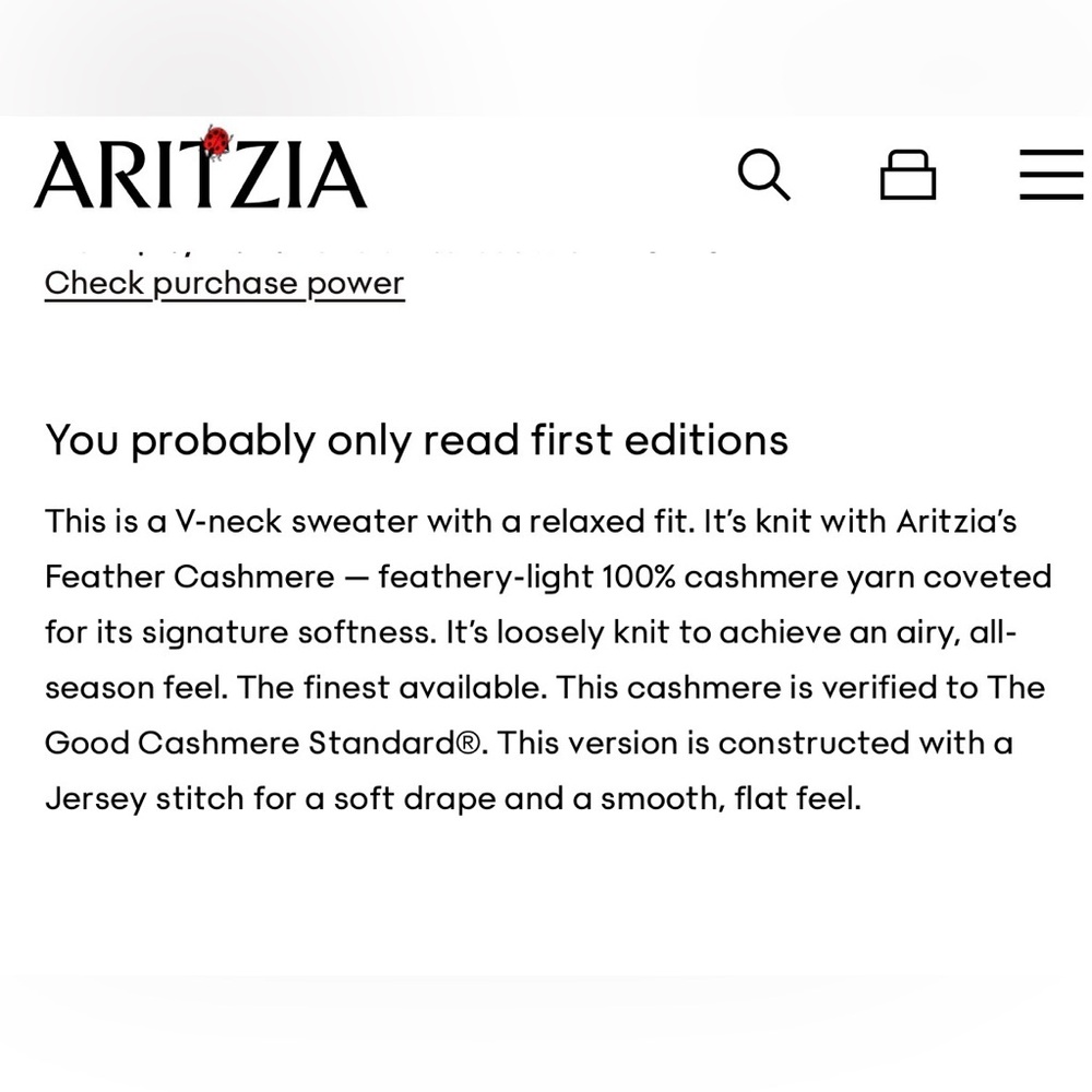Aritzia Bare Cashmere Composition Sweater - Picture 7 of 8